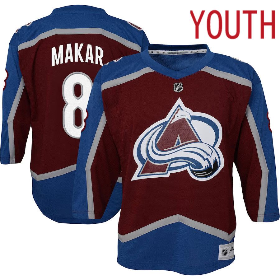 Youth Colorado Avalanche 8 Cale Makar Burgundy Home Replica Player NHL Jersey